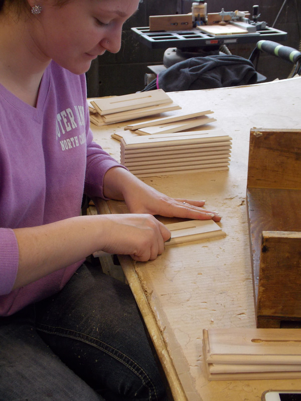 finishing the wooden back for thermometer