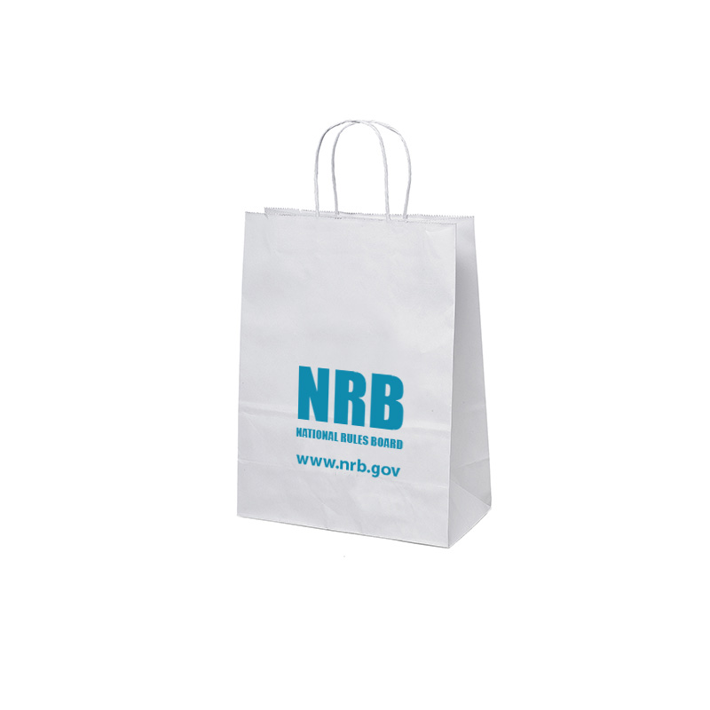 white paper bags with custom imprint