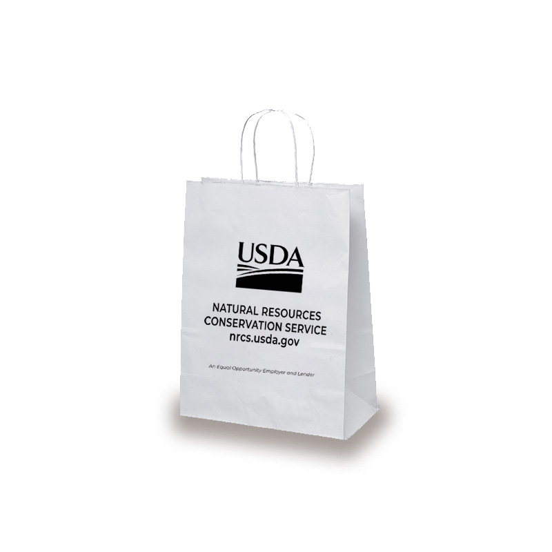white paper bags with USDA logo and NRCS text and url