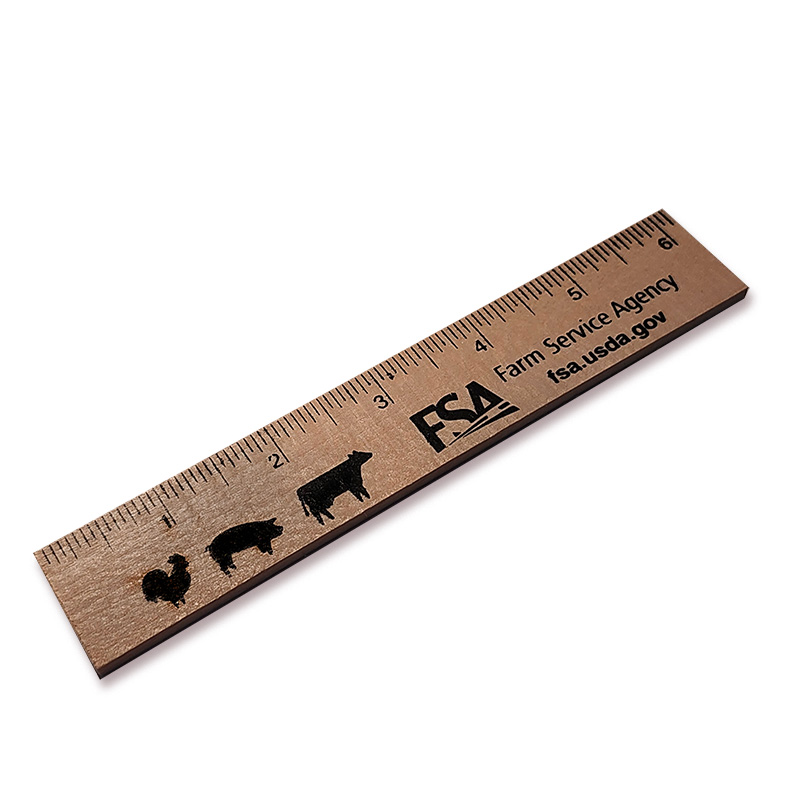 wooden ruler with USDA FSA Legacy graphics