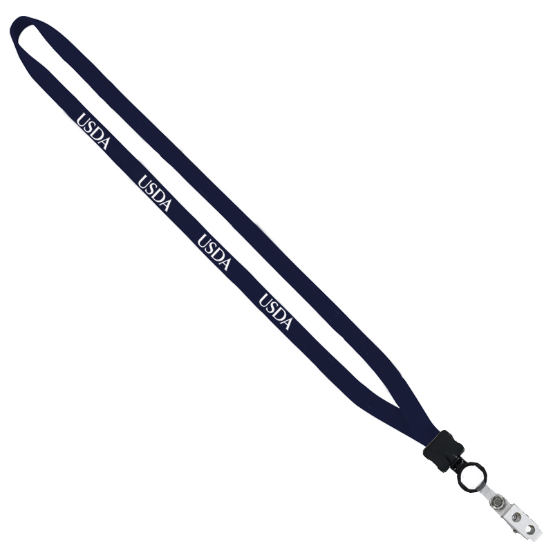 Woven Cotton Lanyards with USDA logo and bulldog clip attachment