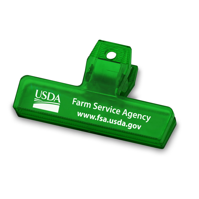 Magnetic Bag Clips with USDA logo and FSA text and url
