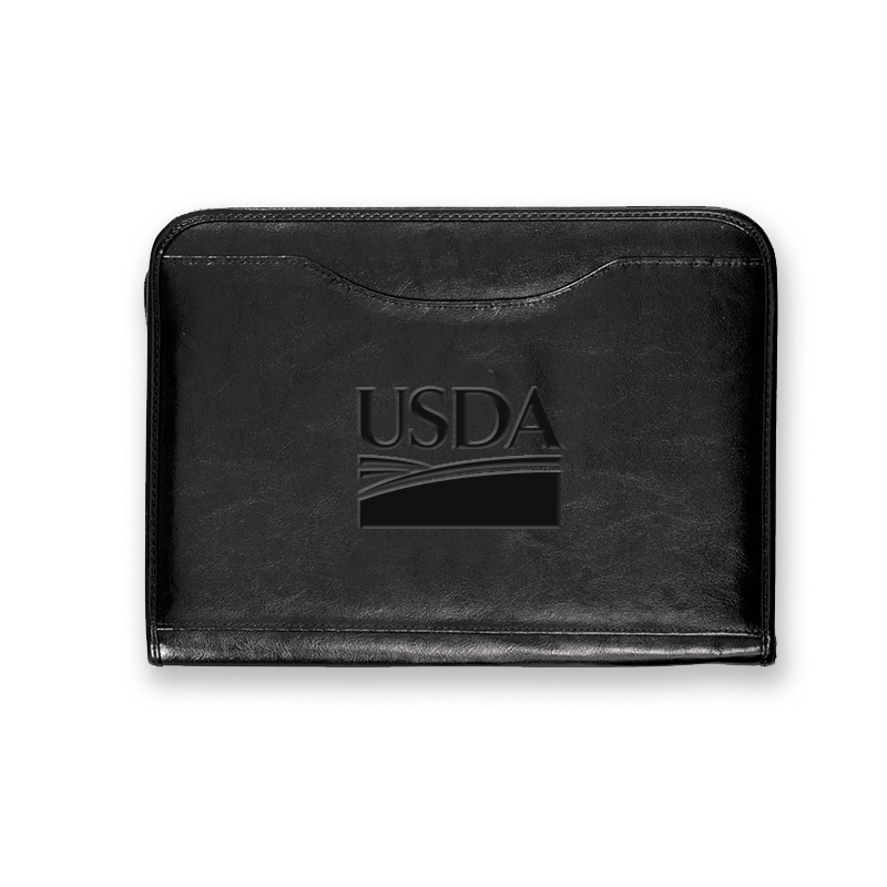 vinyl padfolio with USDA deboss logo