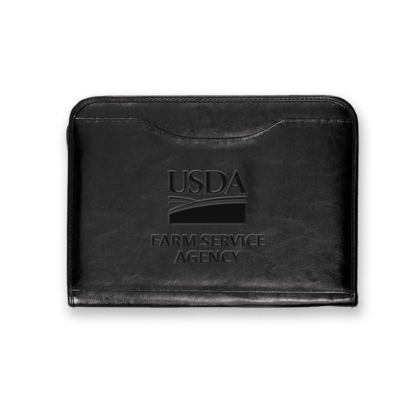vinyl padfolio with USDA FSA deboss imprint