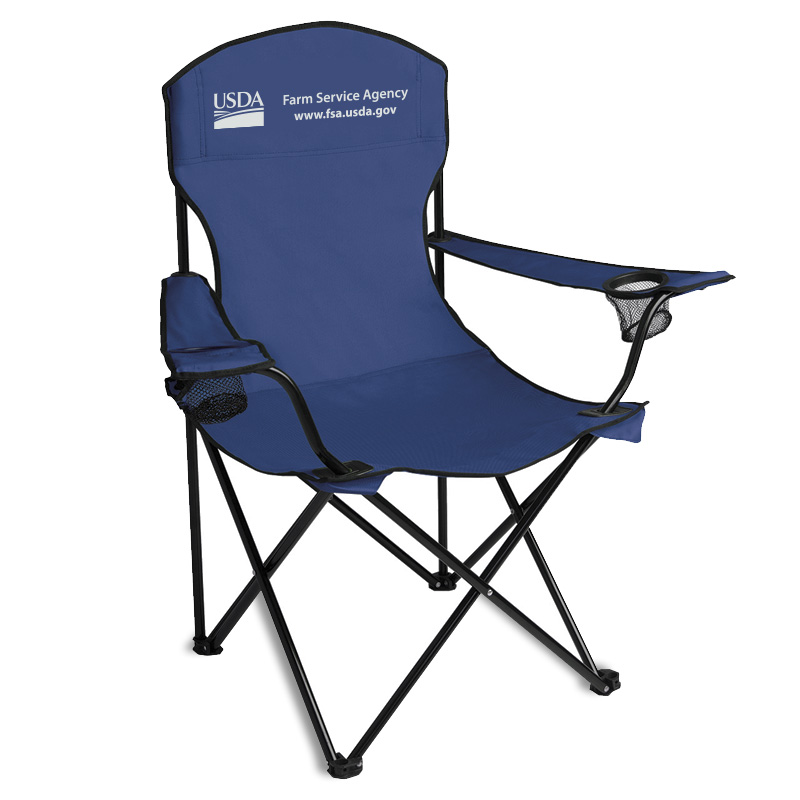 outdoor chair with USDA logo and Farm Service Agency text and url