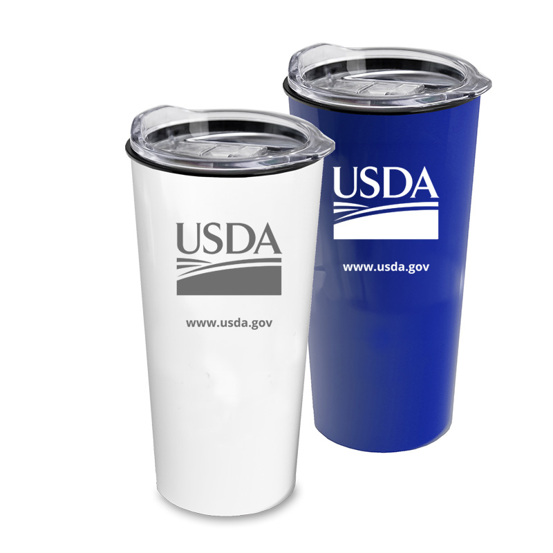 Plastic Travel Tumblers with USDA logo and url