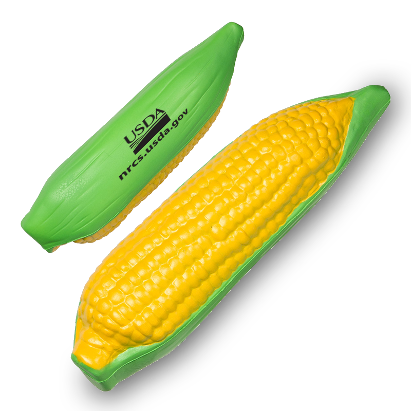 corncob stress balls with USDA logo and NRCS url