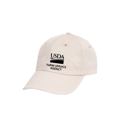 High-profile Unstructured Cap embroidered with USDA logo and FSA text - USA made