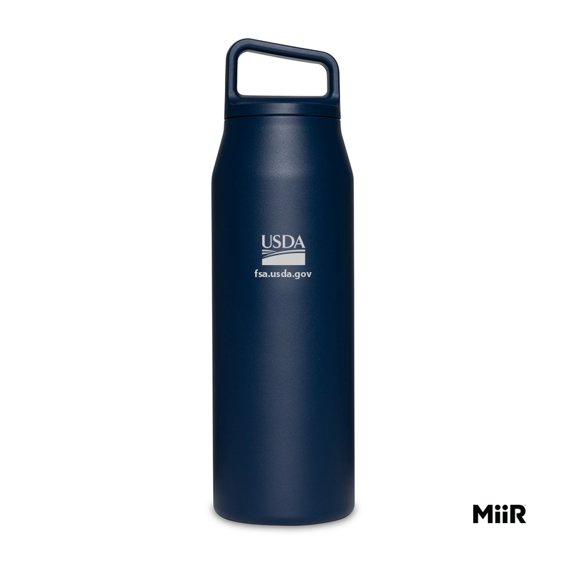 Stainless Bottles with laser etched USDA logo and fsa url