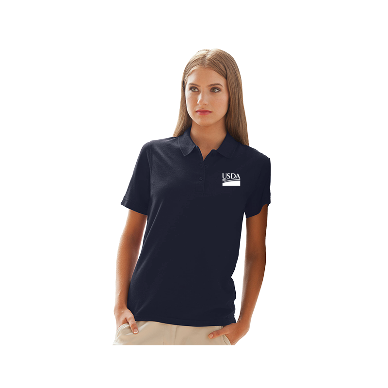 Women's polo shirt with USDA logo