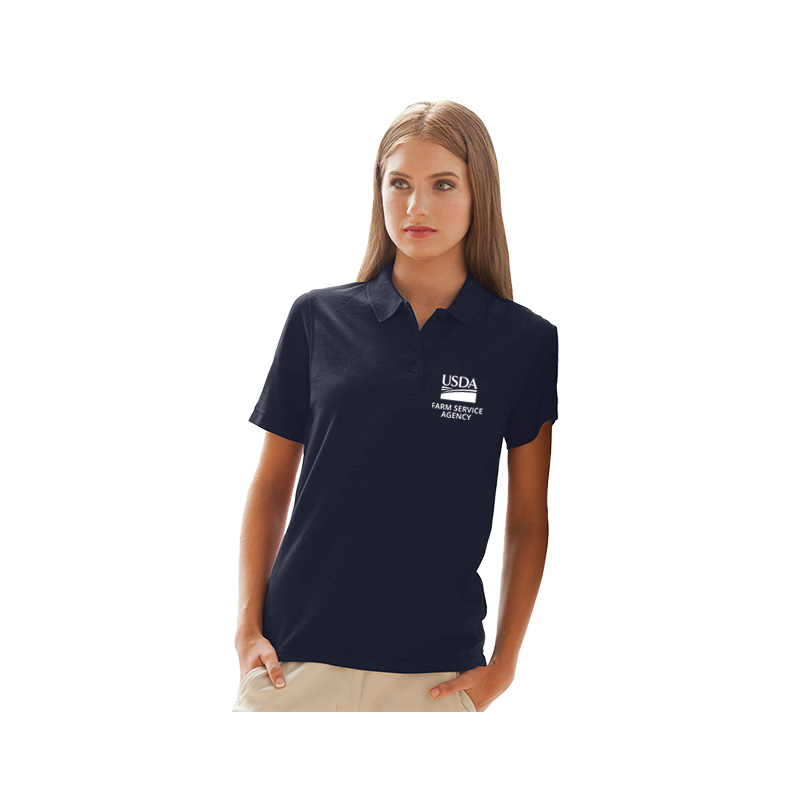 Women's polo shirt with USDA logo and FSA text