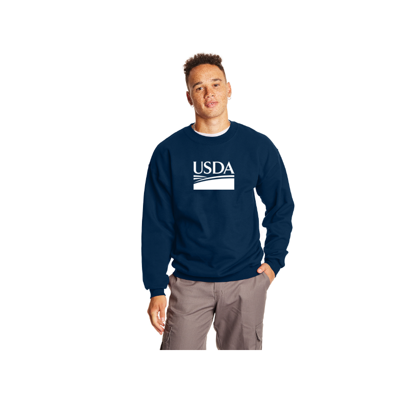 Navy Blue Crewneck Sweatshirts with USDA graphic