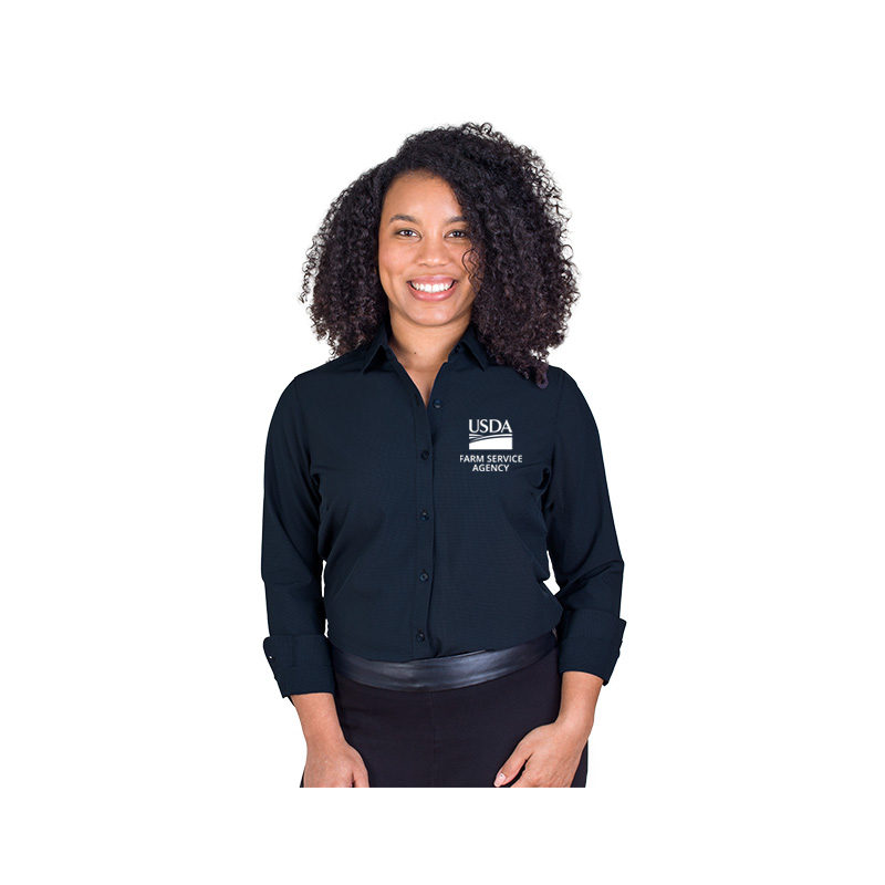 Button-down women's shirt with USDA logo and FSA text