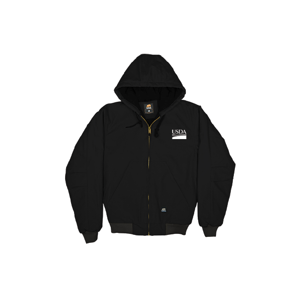 Hooded jacket with USDA logo (black)
