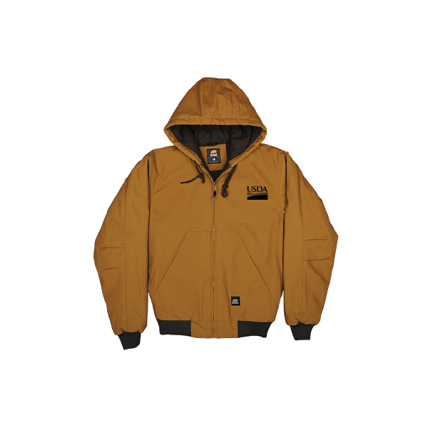 Hooded jacket with USDA logo (brown)