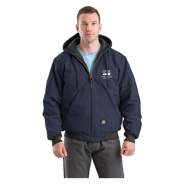 Hooded jacket with USDA logo and FSA text