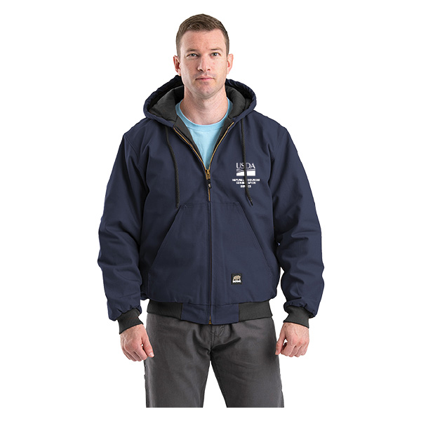 Hooded jacket with USDA logo and NRCS text