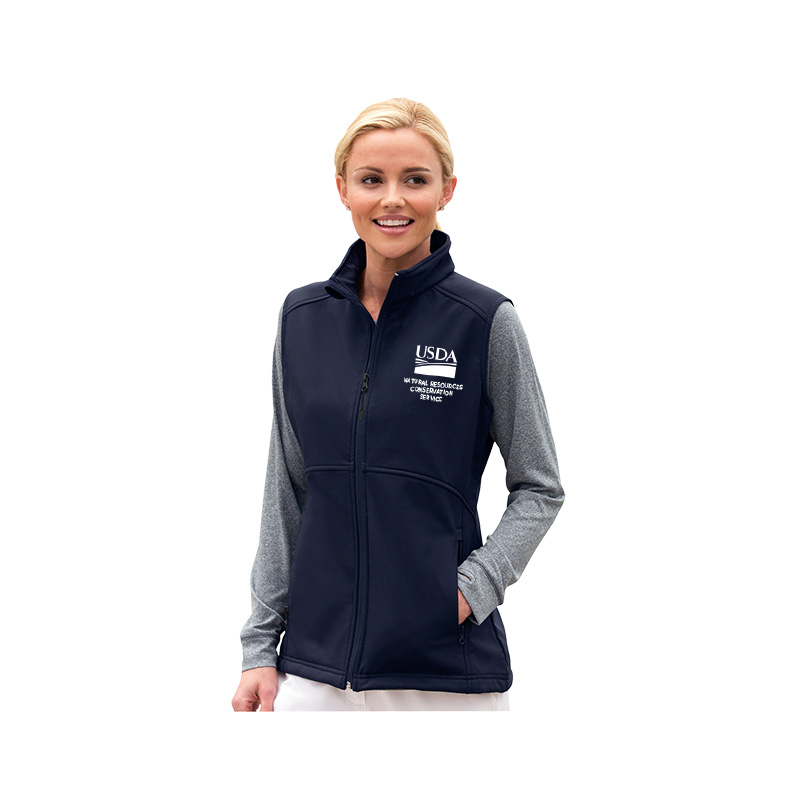 Fleece women's vest with USDA logo and NRCS text