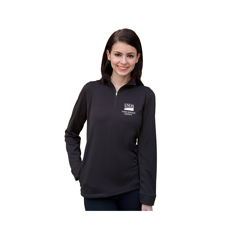 Quarter-zip women's pullover with USDA logo and FSA text