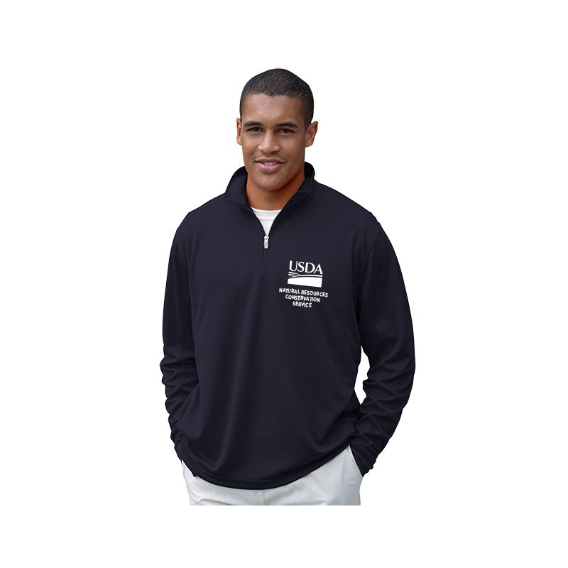 men's Quarter-zip pullover with USDA logo and NRCS text