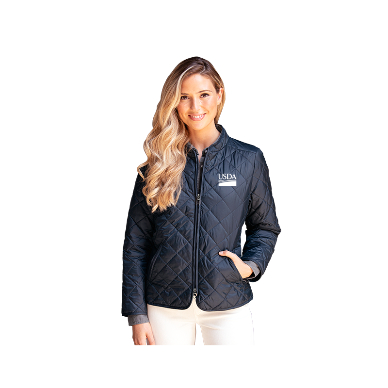 Quilted women's jacket with USDA logo
