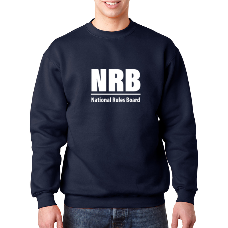 navy blue crewneck sweatshirt with custom logo - USA made
