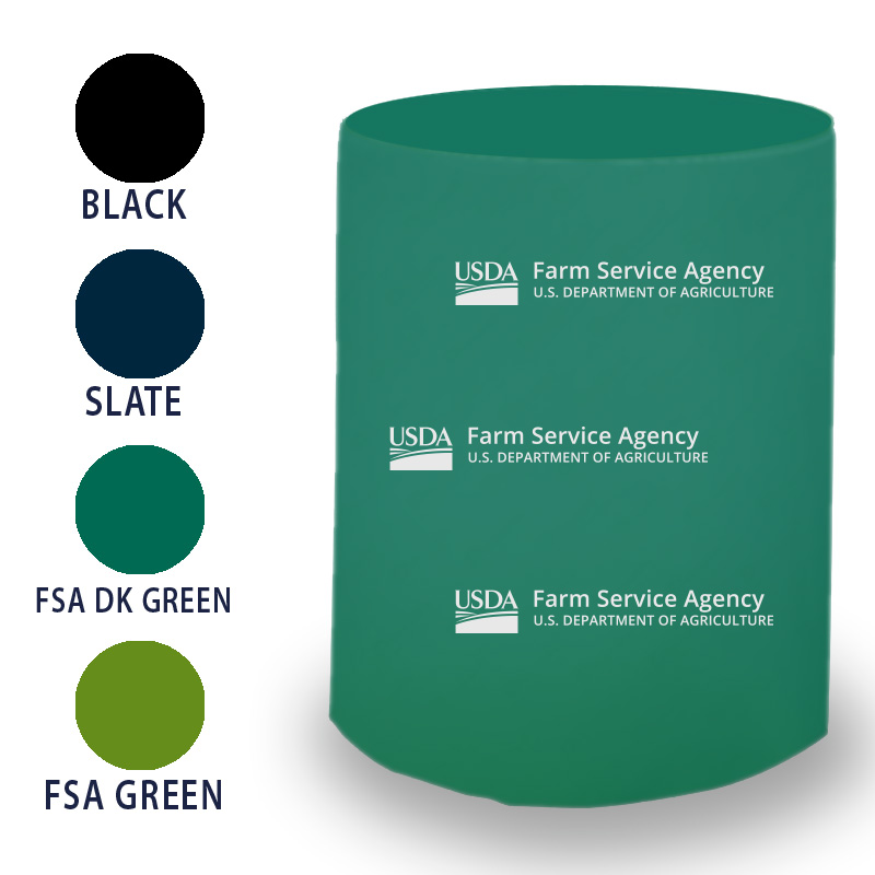 round 31.5" tablecover with USDA logo and FSA text