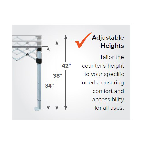 adjustable heights for folding counter