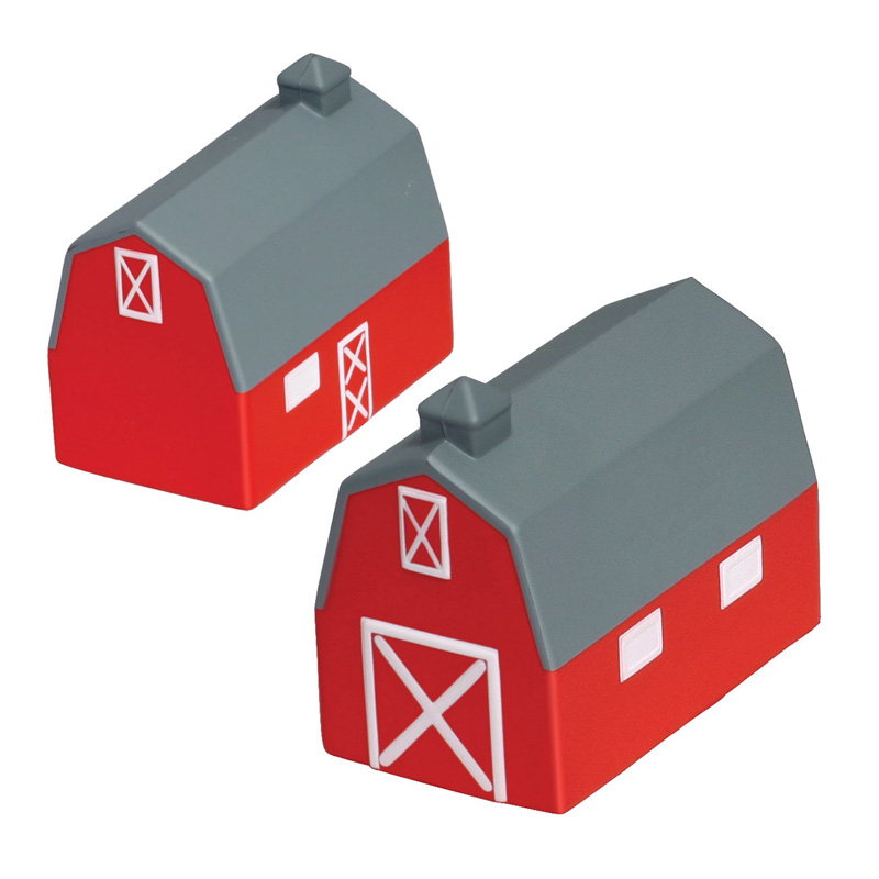 barn shaped stress reliever front and back view