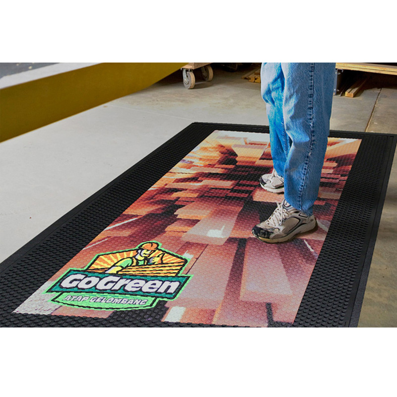 durable plastic and rubber floor mat with custom printing