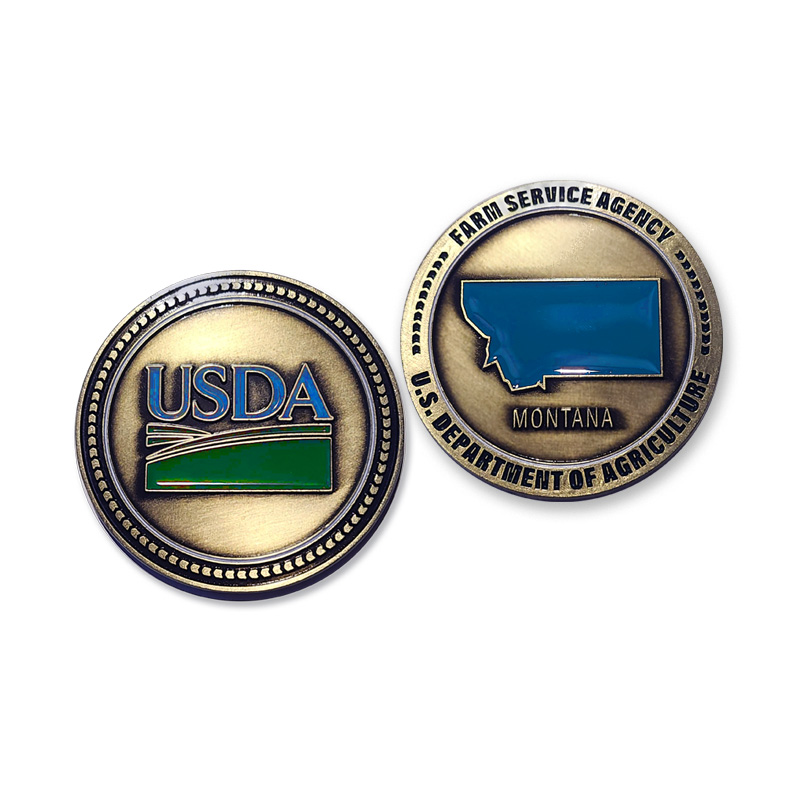 Challenge Coins Die Cast 2-D with USDA Graphics