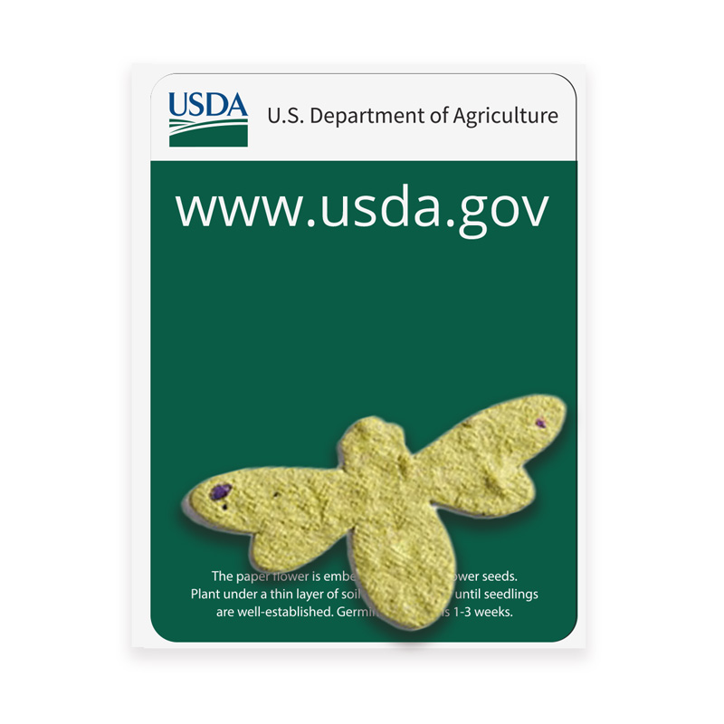 bee shape seed paper - use with any agency labelling