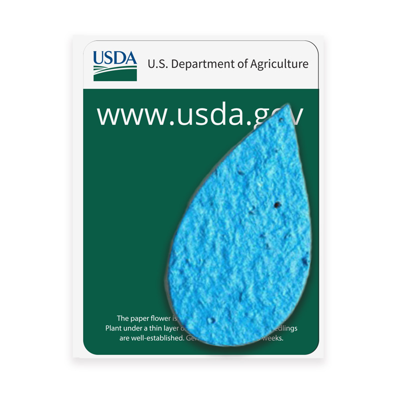 droplet shape seed paper - use with any agency labelling