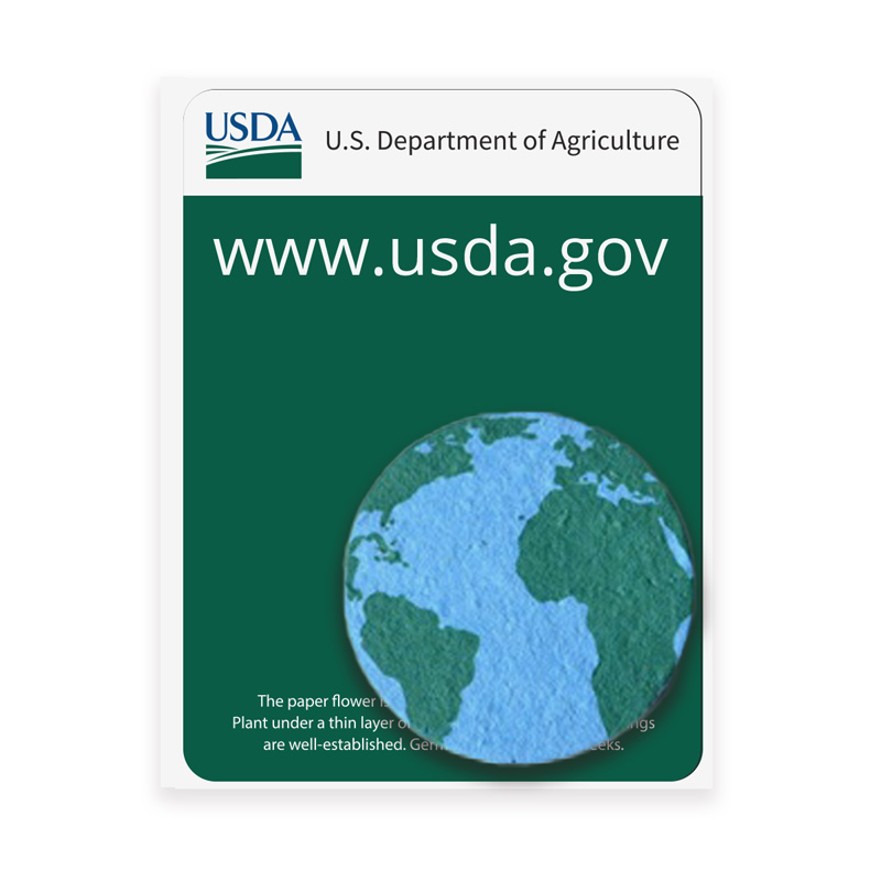 Earth shape seed paper - use with any agency labelling