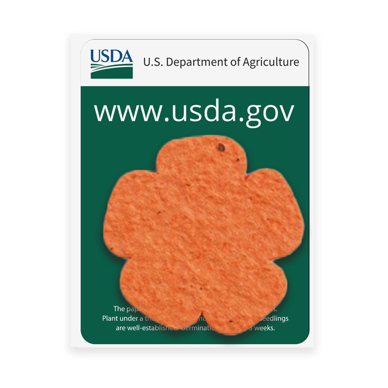 flower shape seed paper - use with any agency labelling