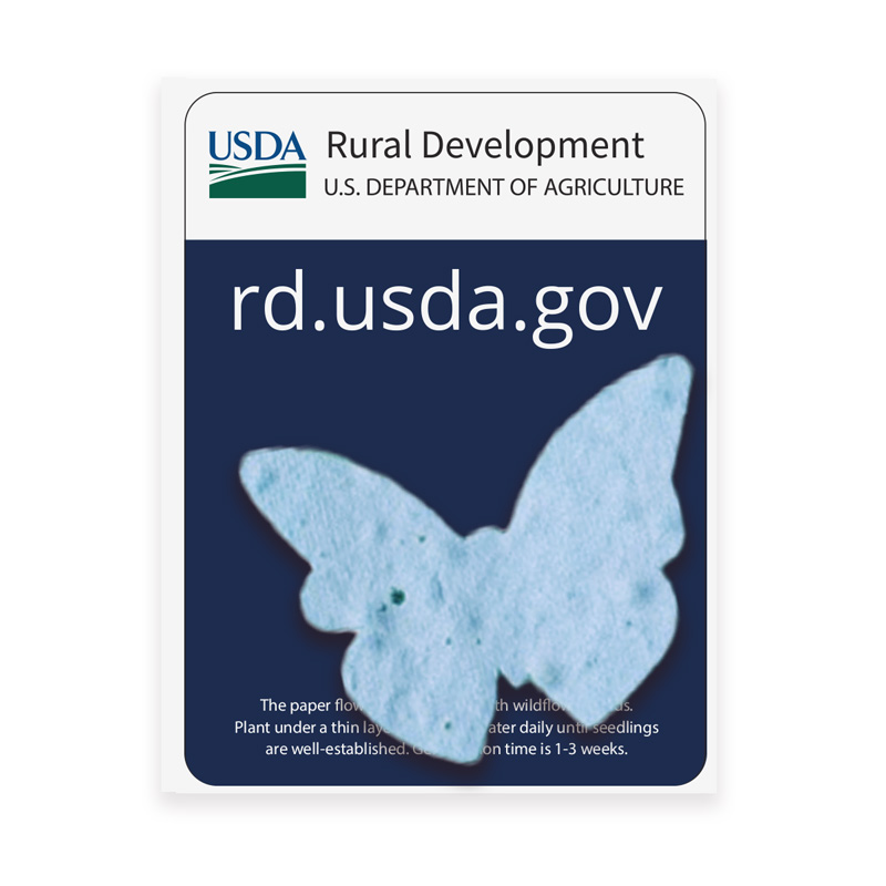 Butterfly shaped handmade Seed Cards with RD labelling