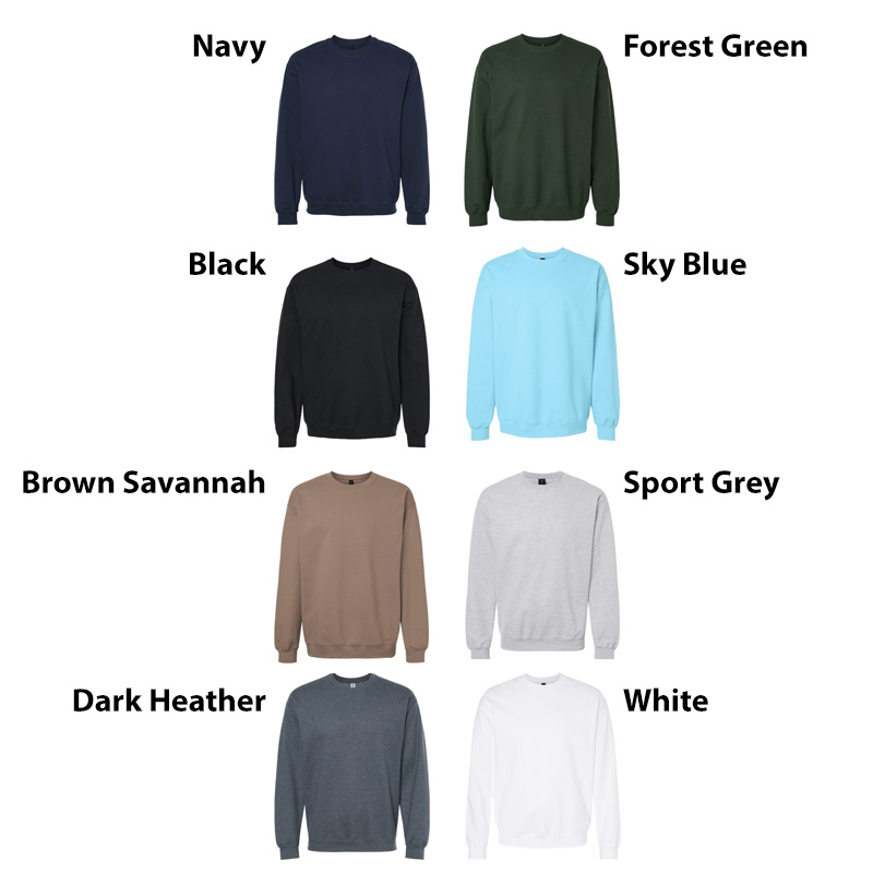 creweck sweatshirts custom color choices