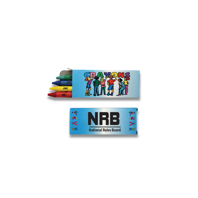 4 Pack Crayons with custom imprint on box