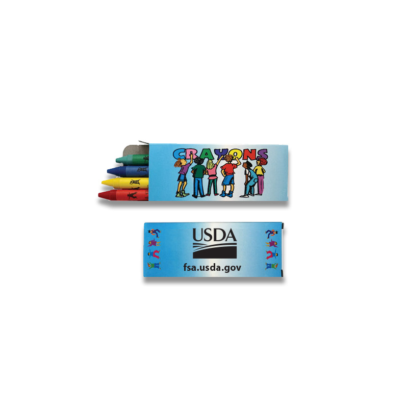 4 Pack Crayons with USDA logo and FSA url on box