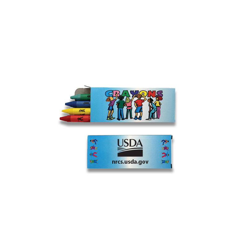 4 Pack Crayons with USDA logo and NRCS url on box
