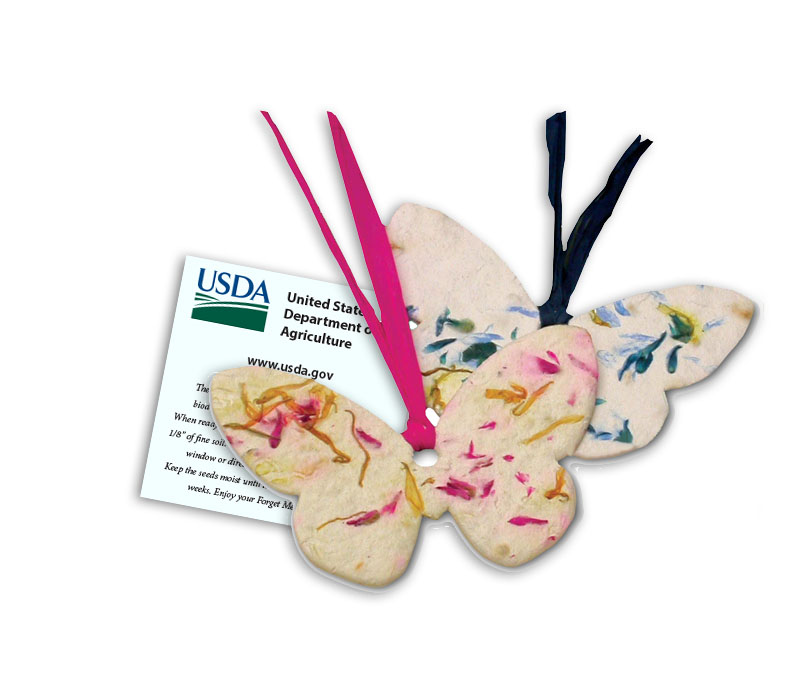 Butterfly shaped handmade Seed Cards