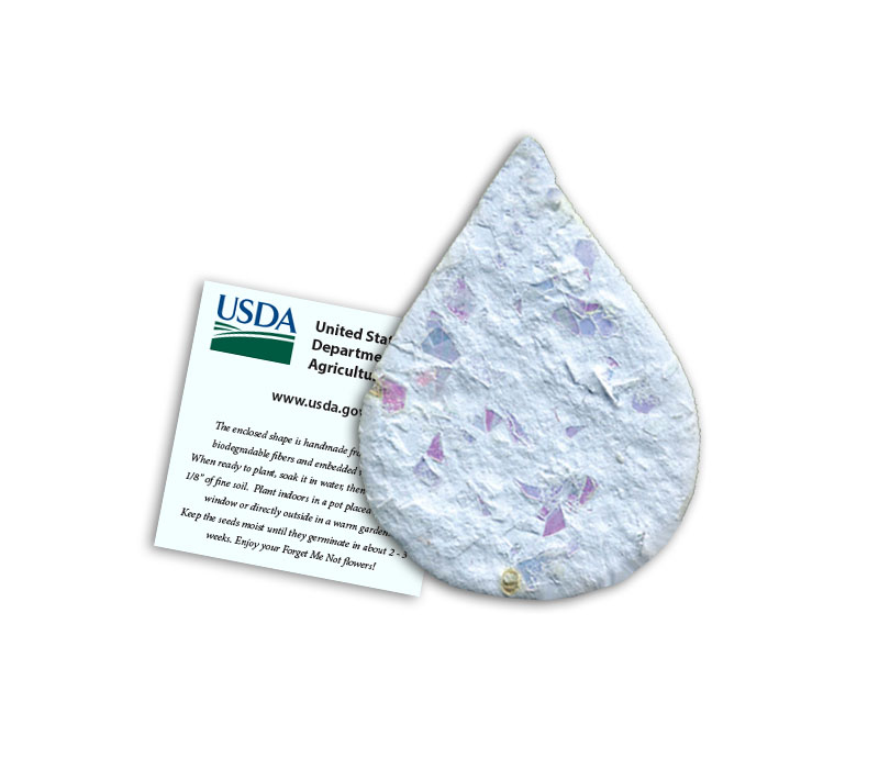 raindrop shaped seed cards